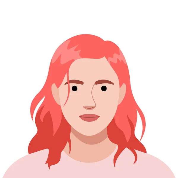 Portrait of redhead woman avatar of caucasian girl adult for social network vector
