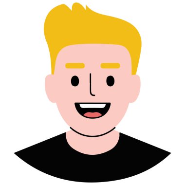 Gülümseyen Adam baş simgesi gözlük vektör çizimi beyaz arkaplanda izole