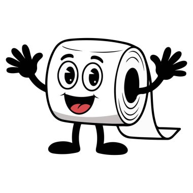 Beyaz arkaplanda çizgi film karakteri biçimi izole edilmiş vektör çizimi