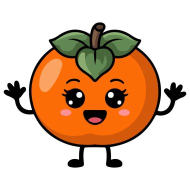 Şirin hurma karikatürü vektör beyaz arkaplan tasarımı izole vektör