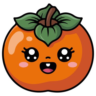 Hurma rengi çizgi film vektörü beyaz arkaplan şirin hurma ağacı karakter tasarımı izole edildi