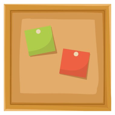 Renkli notlar ve hatırlatıcı vektör illüstrasyonlu ofis broşu izole edildi