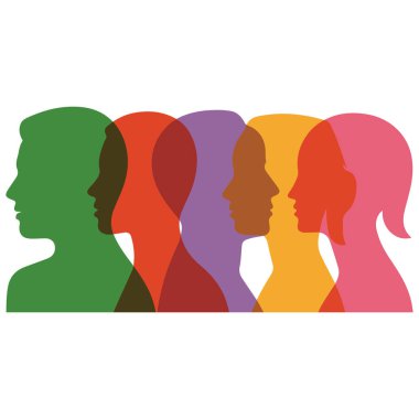 Minimalist kişi baş simgesi iki farklı duyguyu ya da kişiliği simgeliyor