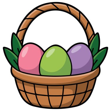 Bahar zamanı Paskalya bayramı temalı tavuk ve yumurta tasarım vektörü çizimi