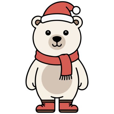 Noel Baba hediyeleri ve dekorasyon vektör illüstrasyonuyla şenlikli kış sezonu