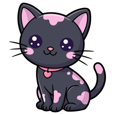 Bahar mevsiminde oynayan sevimli anime tarzı kedi yavruları beyaz arka planda izole edilmiş vektör çizimi