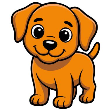 Tatlı köpek evcil hayvan illüstrasyonu beyaz arkaplana izole edilmiş vektör çizimi