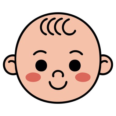 Beyaz arka planda izole edilmiş vektör illüstrasyonunu ortaya çıkaran sevimli bebek.