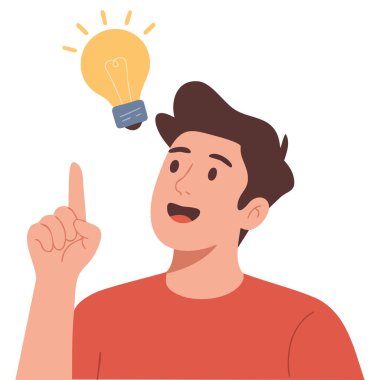 Beyaz zemin üzerinde izole edilmiş vektör çizimi gösteren bir adam.