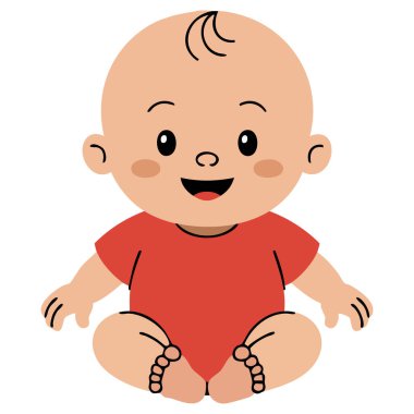 Bebek illüstrasyon vektör karakteri beyaz arkaplanda izole edilmiş vektör çizimi