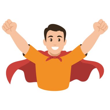 Süper baba çizgi film kahramanı beyaz arka planda izole edilmiş vektör çizimi