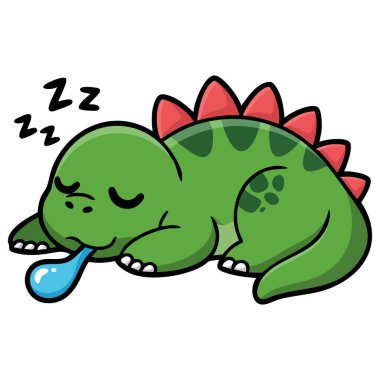 Beyaz arkaplandaki izole edilmiş şirin dinozor beyaz arkaplanda izole edilmiş vektör çizimi