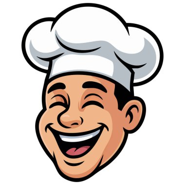  Aşçılık vektör çizimi için neşeli şef maskot tasarımı