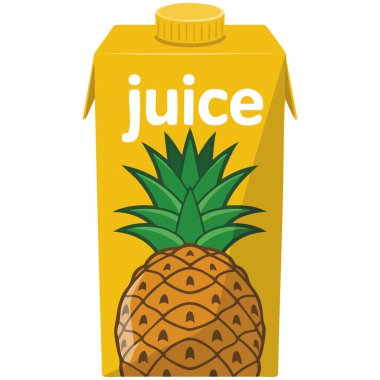  Taze ananas suyu vektörlü karton kutu.
