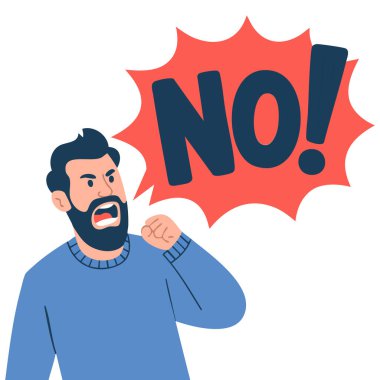  Kızgın adam konuşma balonunda 