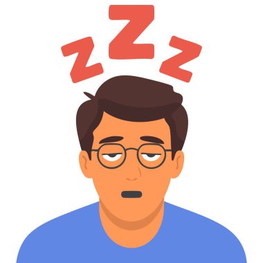  Yorgun adam ağzı açık esniyor.