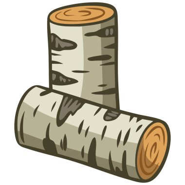  Ağaç kütüğünün yanına istiflenmiş ağaç kütükleri.