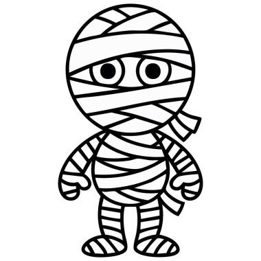  Mısırlı bir mumya vektörünün güzel çizimi.