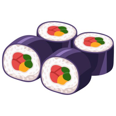  Beyaz arkaplanda izole edilmiş renkli Fast food vektörü