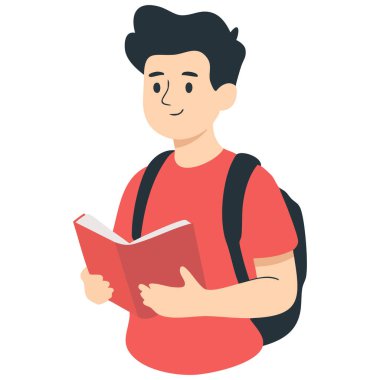  Beyaz düz vektörle izole edilmiş mutlu Hintli öğrenci