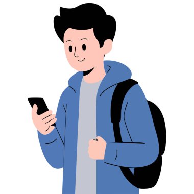  Beyaz vektörle izole edilmiş Hintli öğrenci gülümsemesi