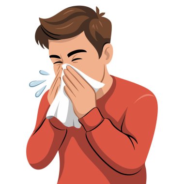 Mendil alerjisi olan hasta bir adam.