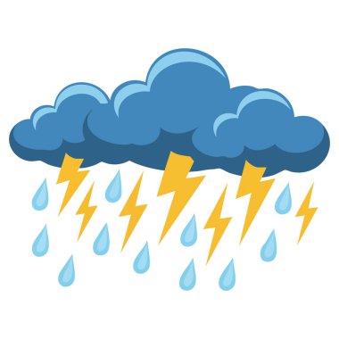 Yıldırım ve yağmur bulutlarıyla fırtına arka planı