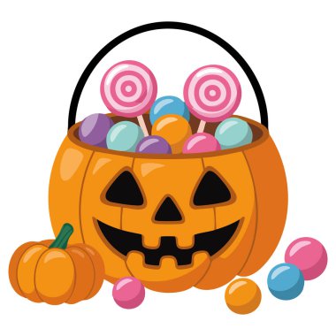 Turuncu Cadılar Bayramı kabak kovası şaka mı şeker mi konteynırı