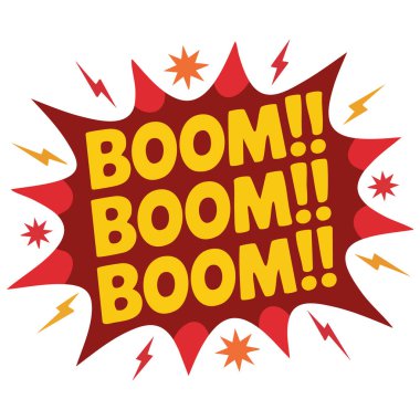 Boom patlama konuşma balonu mim geometrik biçim vektörü