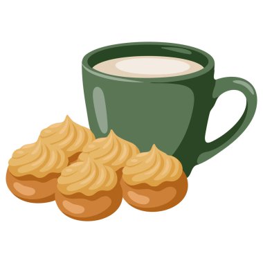 Kahve dükkanı hamur işi ve sıcak içecek vektörüyle markalaşıyor.