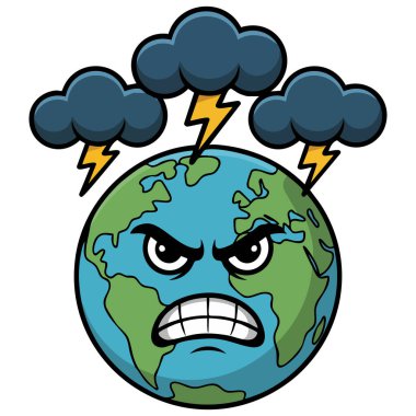 Üzgün ve kızgın Dünya gezegeni karakteri