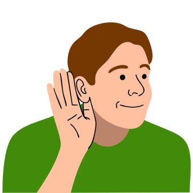 İşitme engelli genç adam vektörü