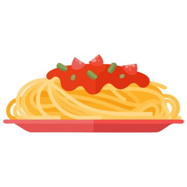 Bolonez soslu ve domatesli spagetti.