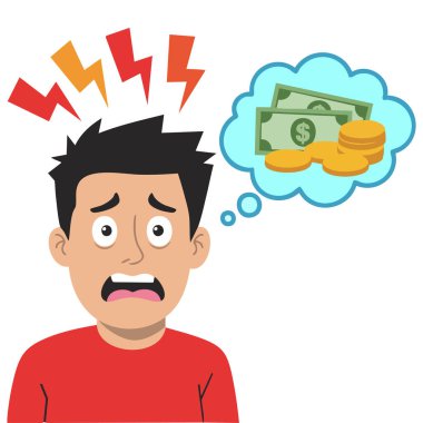 Mali sorunları ve işsizliği düşünen üzgün bir adam