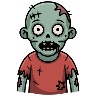 Cadılar Bayramı temaları için korku zombisi illüstrasyonu