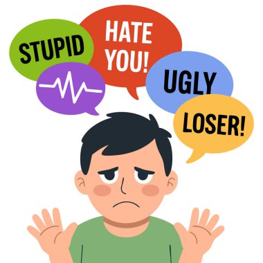 Dijital zorbalık iletişim vektörü tasarımı