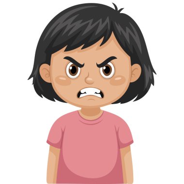 Birbirine bakan iki kızgın kız beyaz arka planda izole edilmiş vektör çizimi