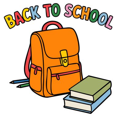 Okul gereçlerine dönelim. Beyaz arka planda izole edilmiş vektör çizimi