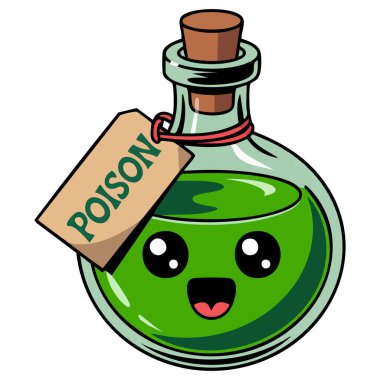 Zehirli şişe düz vektör simgesi beyaz arkaplanda izole edilmiş vektör çizimi