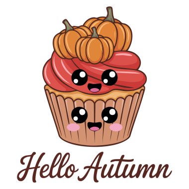 Balkabağı tarçınlı kek beyaz arka planda izole edilmiş tatlı vektör çizimi