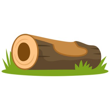 Boş tahta günlüğü kırık parça izole edilmiş vektör çizelgesi beyaz arkaplanda