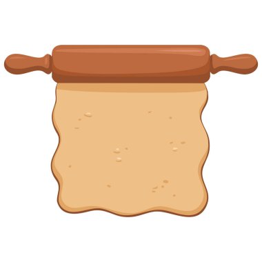 Beyaz arkaplanda hamur unu izole edilmiş ahşap oklu vektör çizimi