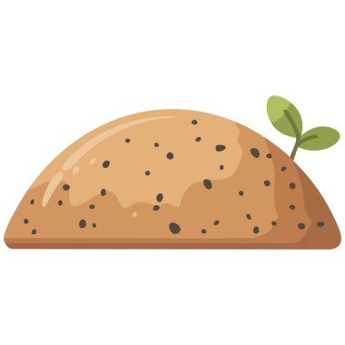 Organik tarım toprak yığını beyaz arkaplanda izole edilmiş vektör çizimi