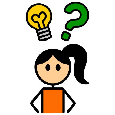 Çözüm için düşünen kafası karışmış iş kadını beyaz arka planda izole edilmiş vektör çizimi