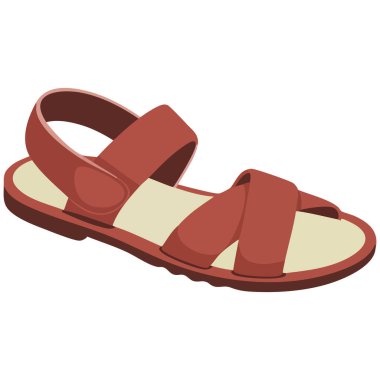 Flipflop sandalet yaz ayakkabıları beyaz arka planda izole vektör çizimi