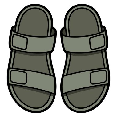 Yaz sandaleti çizgi filmi vektörü beyaz arkaplanda izole edilmiş vektör çizimi