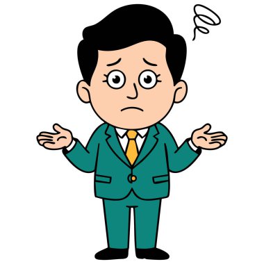 Erkek omuz silkiyor kararsız hareket beyaz arkaplan üzerinde izole vektör illüstrasyon poz