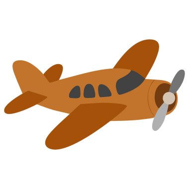 İzole edilmiş uçak oyuncak tasarımı beyaz arkaplanda izole edilmiş vektör çizimi