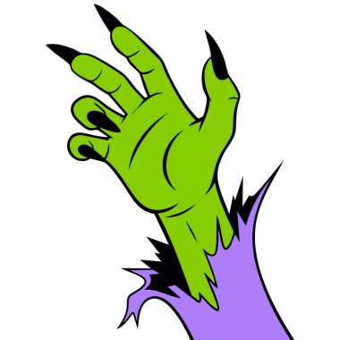 Cadılar Bayramı korkunç elleri turuncu vektör illüstrasyon ürpertici izole