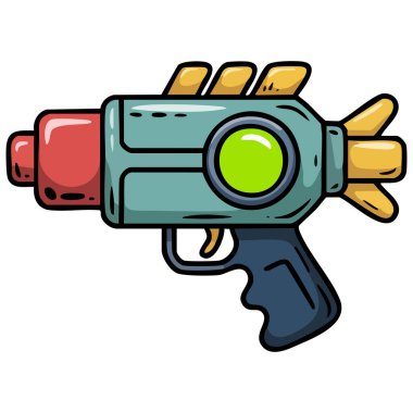 Oyuncak silah karalama vektör çizimi izole edilmiş beyaz arkaplan